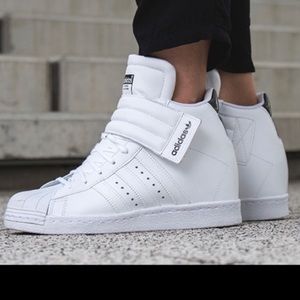 Rare Adidas Superstar platform UP strap Womens sneakers size 7 in white